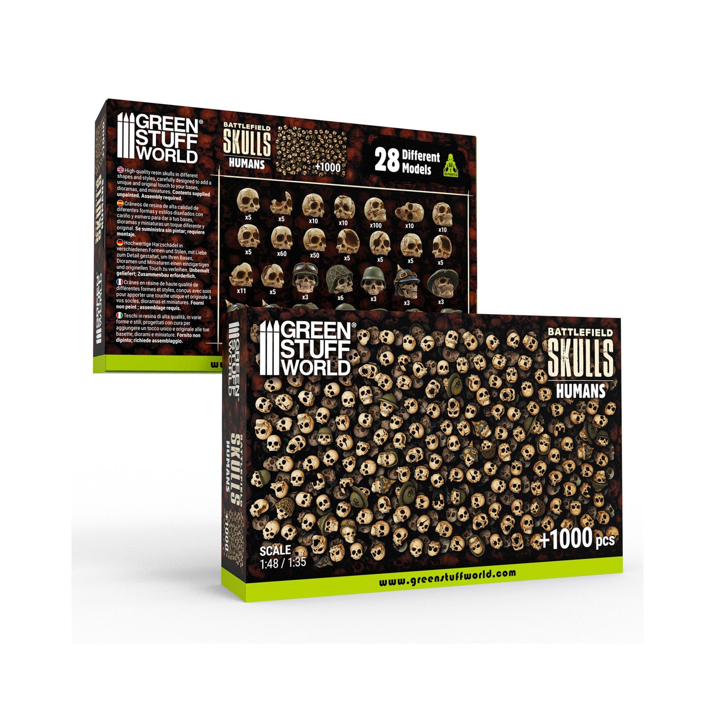 [AGS] 1000x Craneos de Resina 1:48-1:35