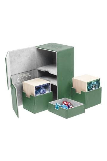 [ULT] Ultimate Guard Twin Flip´n´Tray Deck Case 200+ Caja de Cartas Tamaño Estándar XenoSkin Verde