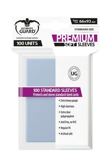 [ULT] Ultimate Guard Premium Soft Sleeves Fundas de Cartas Tamaño Estándar Transparente 66x93mm (50)