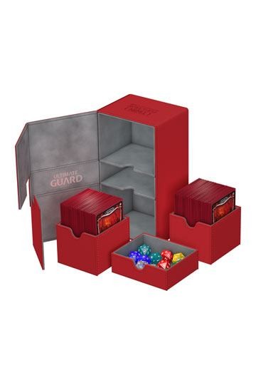 [ULT] Ultimate Guard Twin Flip´n´Tray Deck Case 200+ Caja de Cartas Tamaño Estándar XenoSkin Rojo