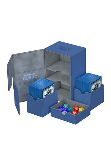 Ultimate Guard Flip 'n' Tray 80+ Étui pour 80 cartes TCG à double manche + plateau à dés, bleu, fermeture magnétique indépendante et doublure Ultimate Guard Flip 'n' Tray 80+ Étui pour 80 cartes TCG à double manche + plateau à dés, bleu, fermeture magnétique indépendante et doublure