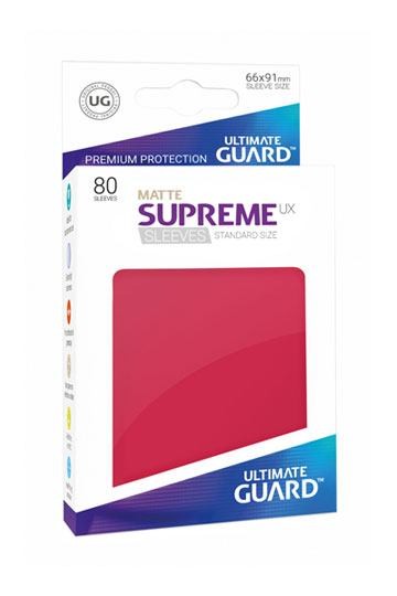 [ULT]Ultimate Guard Supreme UX Sleeves Fundas de Cartas Tamaño Estándar Rojo Mate (80)