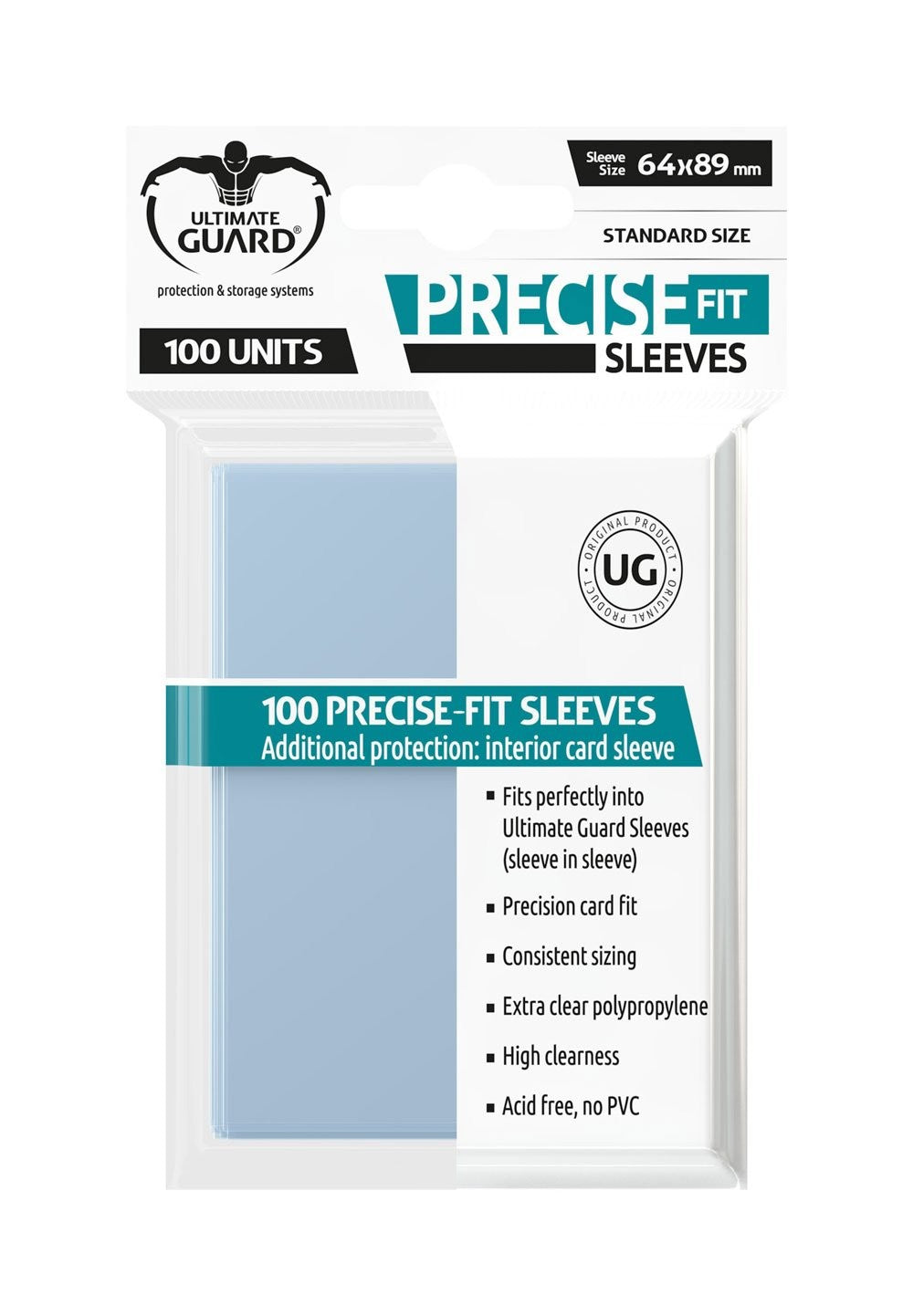 [ULT] Ultimate Guard Precise-Fit Sleeves Fundas de Cartas Tamaño Estándar Transparente (100)