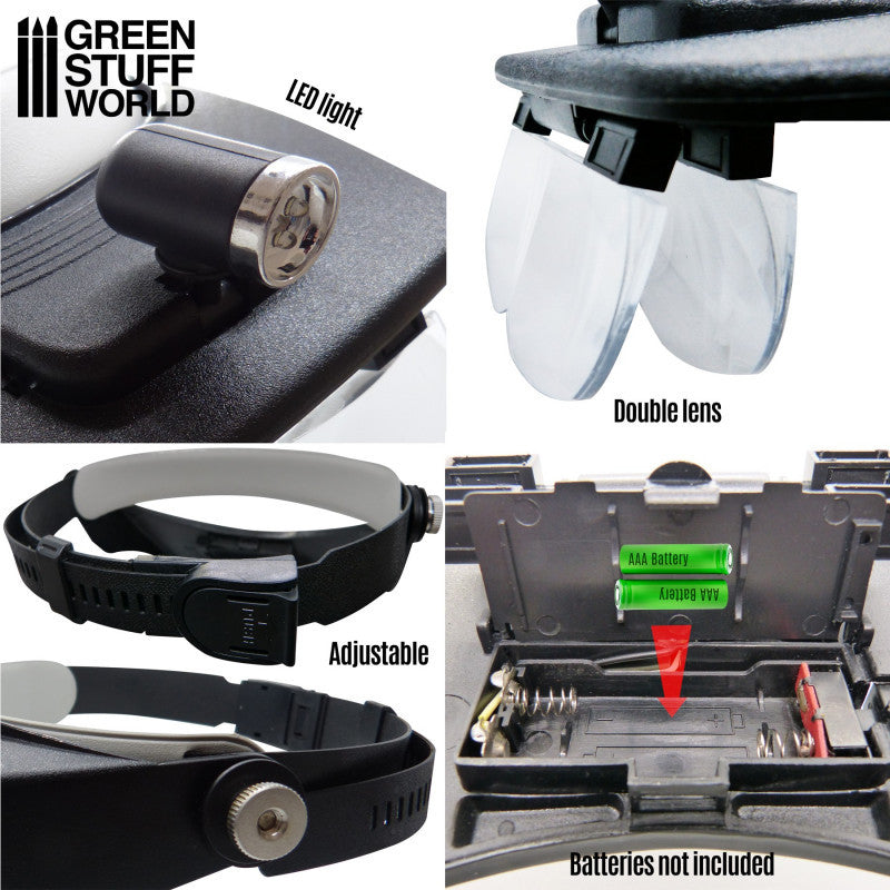 [AGS] Gafas de modelismo con Lupas y iluminacion