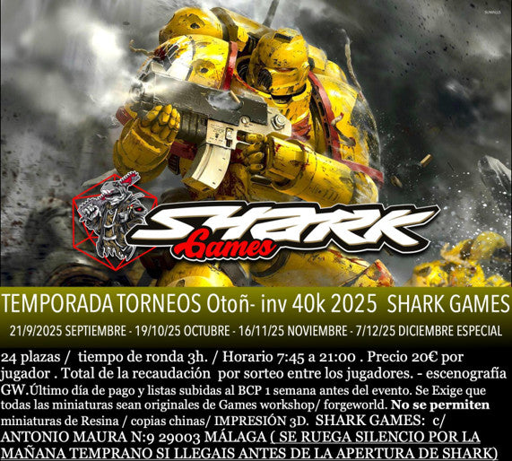 [eve] Torneo 40k  Shark games 21 de Septiembre 2025