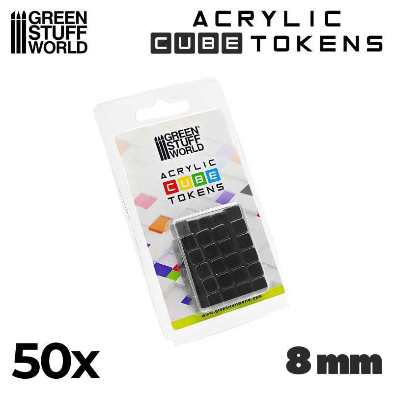 [AGS] Tokens Cubos - Negro 8mm