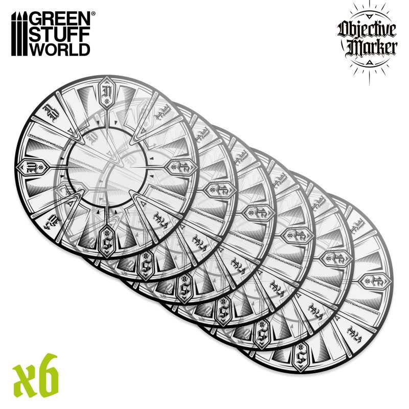 [AGS] Marcadores de Objetivos Kill Team compatibles transparentes x6