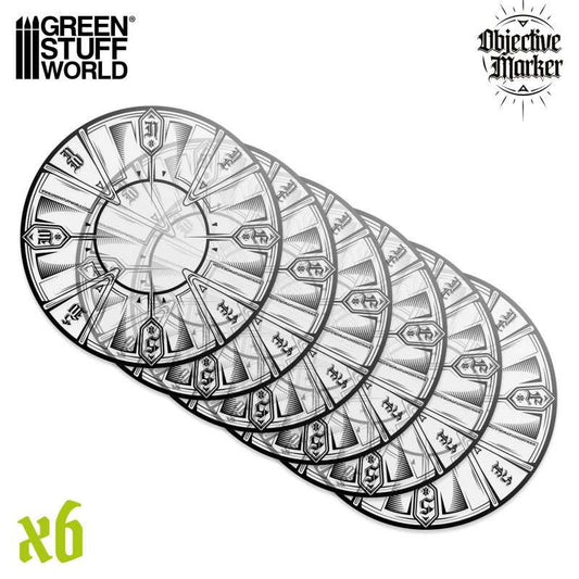 [AGS] Marcadores de Objetivos Kill Team compatibles transparentes x6