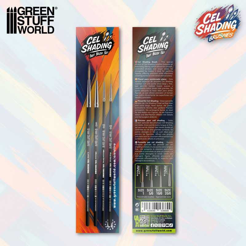 [AGS] Pinceles sintéticos Cel Shading Pack x4